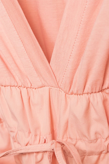 TOP COTTON SINGLE JERSEY WITH CRISPY POPLIN PINK SALMON 6