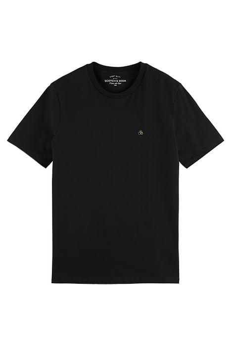 ESSENTIALS - CREWNECK JERSEY T-SHIRT IN ORGANIC COTTON BLACK 1