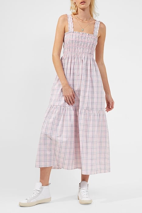 RHODES GINGHAM POP SMOCKED DRESS PINK GINGHAM 1