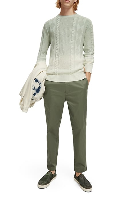 GRADIENT COTTON CABLE KNIT PULLOVER MINT 5