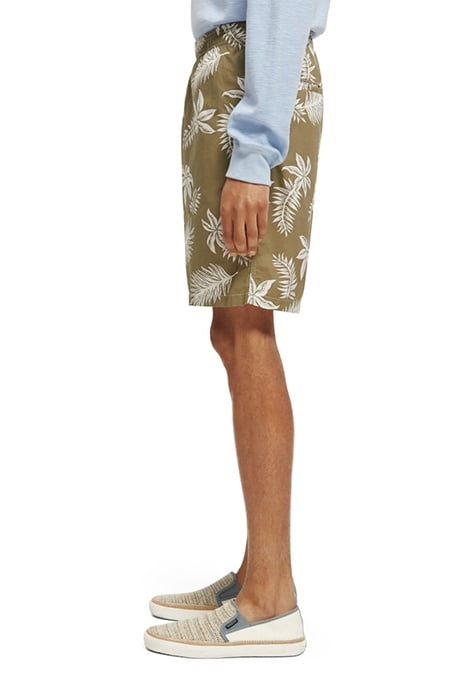 SEASONAL RELAXED STRAIGHT - PRINTED POPLIN BERMUDA KHAKI LEA 5