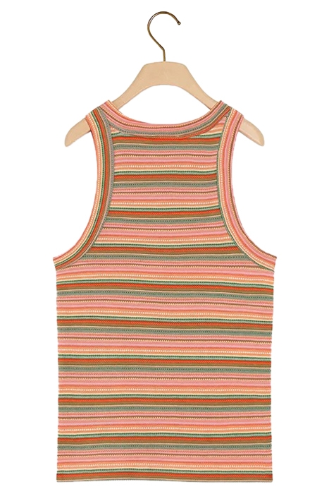 STRIPE TEXTURED RACER TANK JERSEY MULTI STRIPE 2