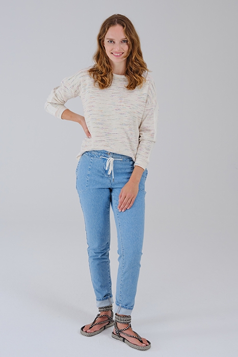 LOOSE FIT SIENNA TAPERED JEANS LIGHT BLUE DENIM 2