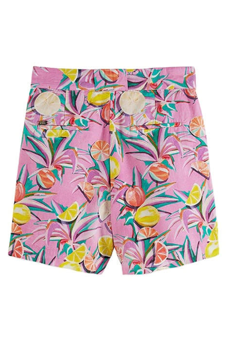 HIGH RISE CASUAL PRINTED SHORTS CITRUS SQUASH ORCHID 2