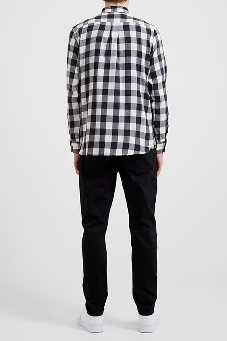 GINGHAM FLANNEL LONG SLEEVE CASUAL SHIRT ECRU/MARINE 3