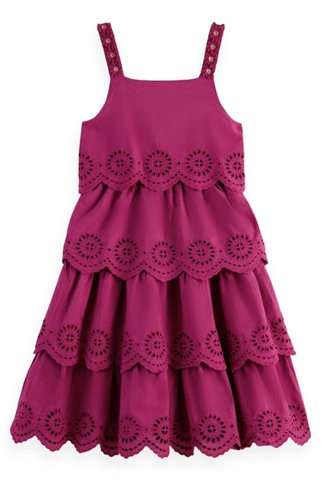 LAYERED BRODERIE ANGLAISE MIDI DRESS DAHLIA 1