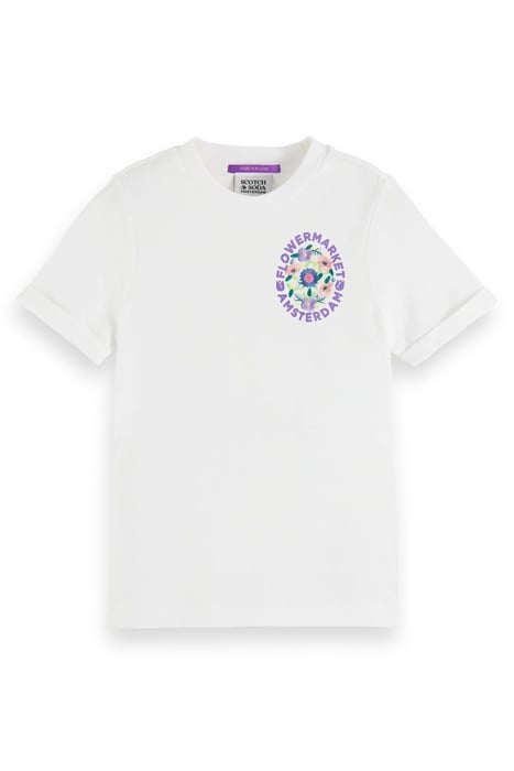 SLIM-FIT FLOWER EMBROIDERY T-SHIRT WHITE 1