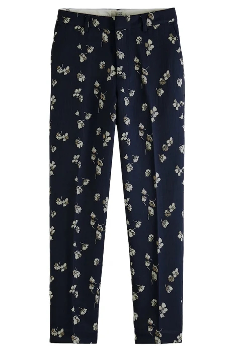 LOWRY - MID-RISE SLIM JACQUARD FLORAL TROUSERS TULIPS 1