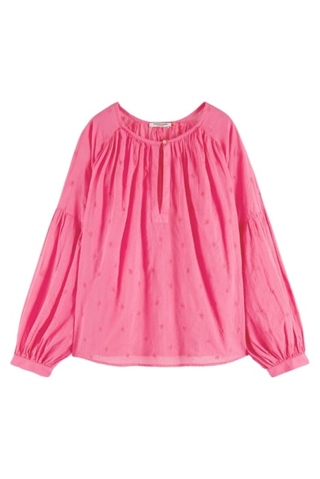 VOLUMINOUS POPOVER WITH ALLOVER EMBROIDERY IN ORGANIC COTTON 1