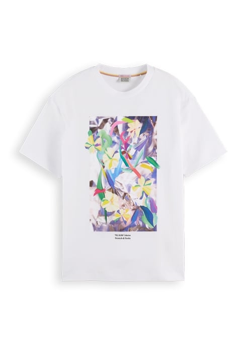 DIGITAL FLOWERS LOOSE FIT T-SHIRT IN ORGANIC COTTON WHITE 1