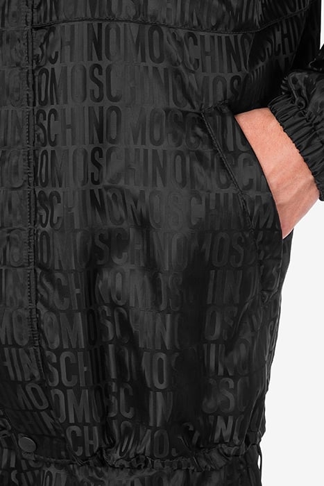 ALLOVER LOGO JACQUARD NYLON WINDBREAKER BLACK 4