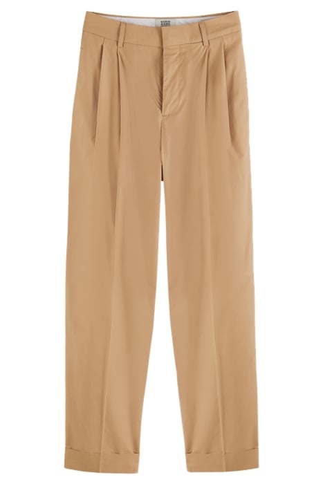 MILA - HIGH RISE TAPERED PLEATED CHINO SAND 1