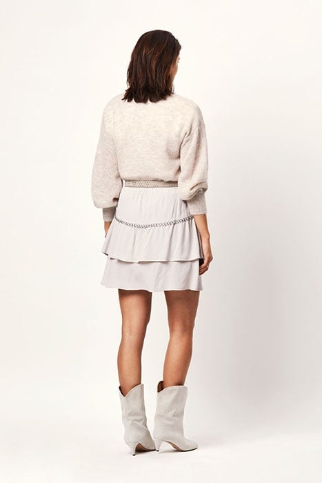 D6CHIA EYELET MINI SKIRT ICE GREY 2