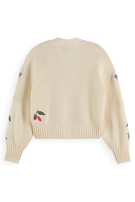 EMBROIDERED CARDIGAN VANILLA WHITE 7