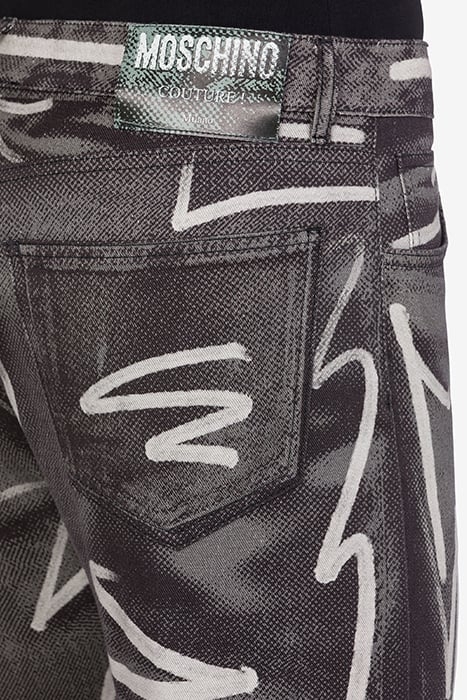 SHADOWS & SQUIGGLES COTTON BULL TROUSERS GREY 4