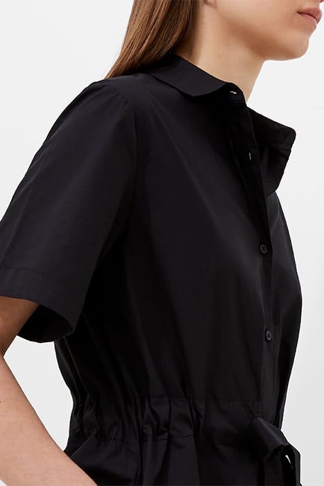 POPLIN TIE SHIRT DRESS MIDI BLACK 4