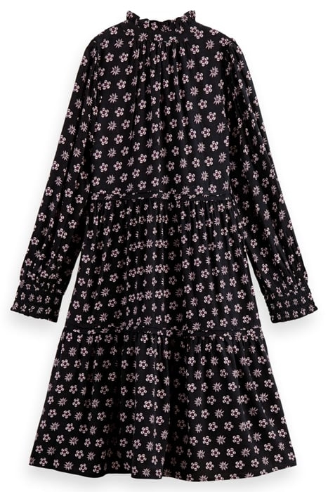 LONG-SLEEVED ALL-OVER PRINTED DRESS NIGHT PATCHWORK FLOWER 3