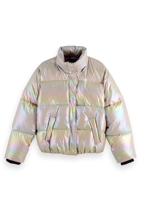 TECHNICAL PUFFER JACKET WITH DETACHABLE HOOD SILVER METALLIC 3