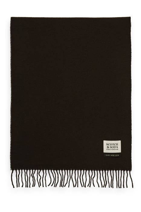 VIRGIN WOOL FRINGED WOVEN SCARF EARTH 2