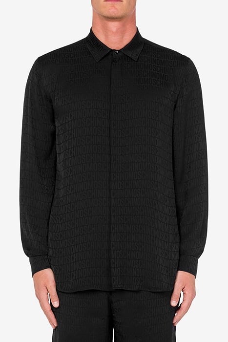 ALLOVER LOGO JACQUARD TWILL SHIRT BLACK 1