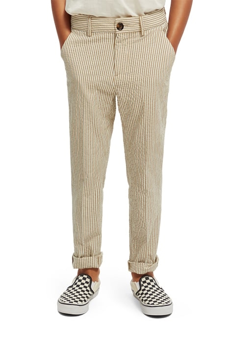 LOOSE TAPERED FIT- STRIPED SEERSUCKER CHINO PANTS SAND STRIP 3