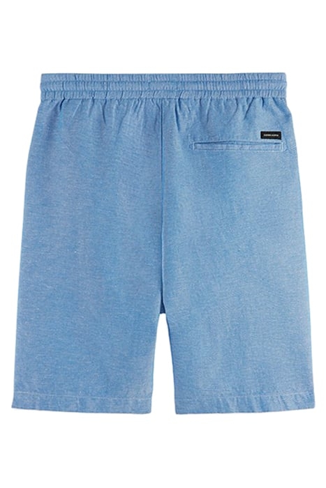 FAVE- COTTON/LINEN TWILL BERMUDA SHORT IRIS BLUE 2