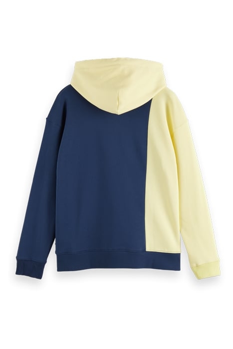 UNISEX - ORGANIC COTTON COLOURBLOCK HOODIE STORM BLUE/GLOW C 2