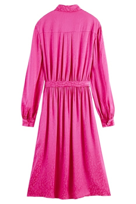 RELAXED FIT SHIRT DRESS IN VISCOSE JACQUARD FUCHSIA 8