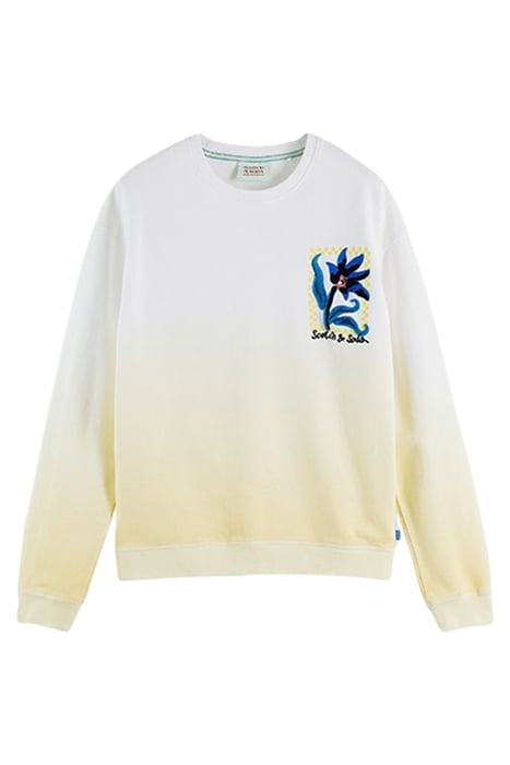 FLOWER ARTWORK LOOSE-FIT FELPA SWEATSHIRT WHITE 1
