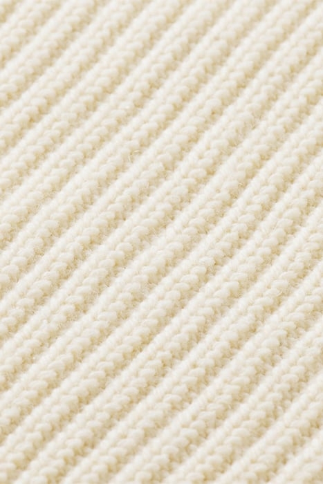 COLOURED TRIM V-NECK PULLOVER WHITE SAND MELANGE 6