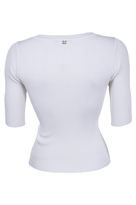 ARETHA RIBBED SWTR T PALE PEARL 2