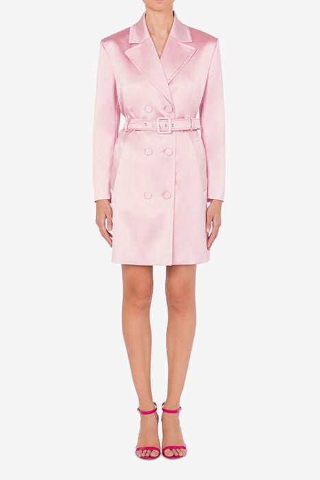 TRENCH COAT IN STRETCH SATIN PINK 1