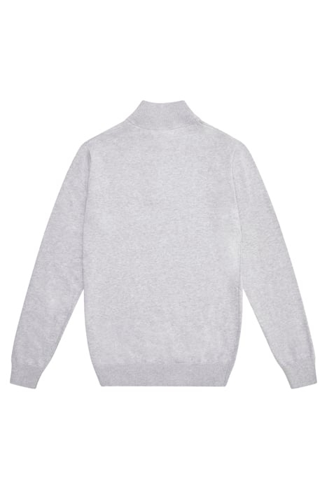 COTTON HALF ZIP LGT.GREY MEL 2