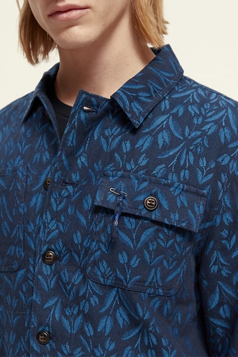 JACQUARD LINEN-BLEND WORKER JACKET COMBO A 6