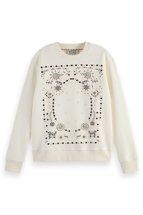 RELAXED FIT CREWNECK SWEATER AGED WHITE 1