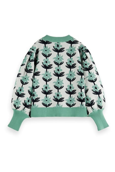 INTARSIA FLOWER CARDIGAN FLOWER INTARSIA 2