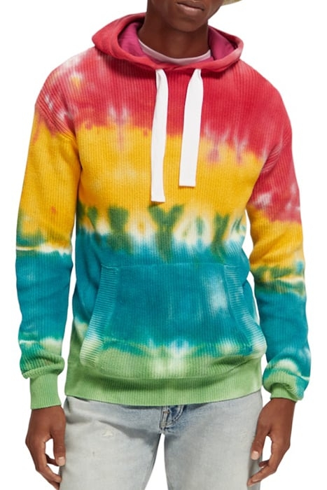 TIE-DYED RIB KNITTED COTTON HOODIE MULTICOLOUR TIE DYE 2