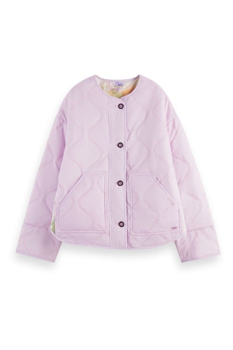 QUILTED REVERSIBLE COAT LAVENDER 1