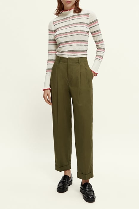 FAIR ISLE STRIPE RUFFLE PULLOVER VANILLA WHITE 4