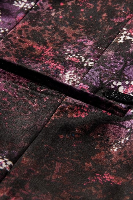 PRINTED VELVET CROPPED BLAZER MIDNIGHT SLATE 4