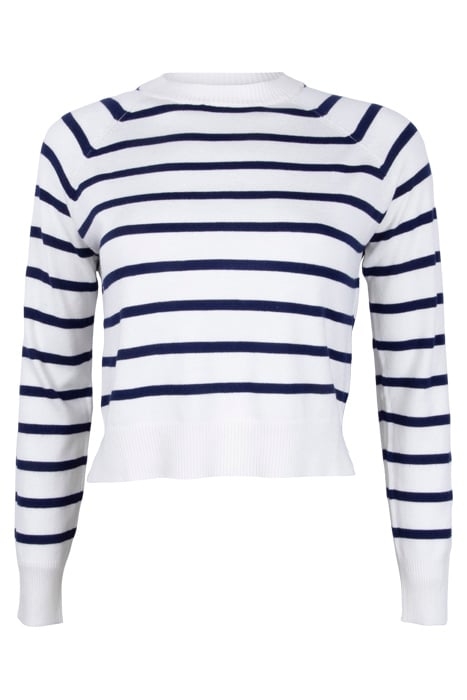CORE RAGLAN STRIPE CREW IVORY/DK NAVY 1