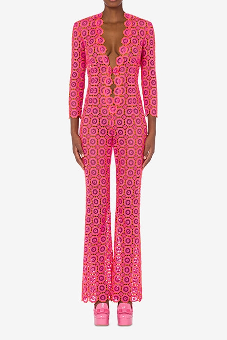 MACRAMÉ LACE JUMPSUIT PINK 1