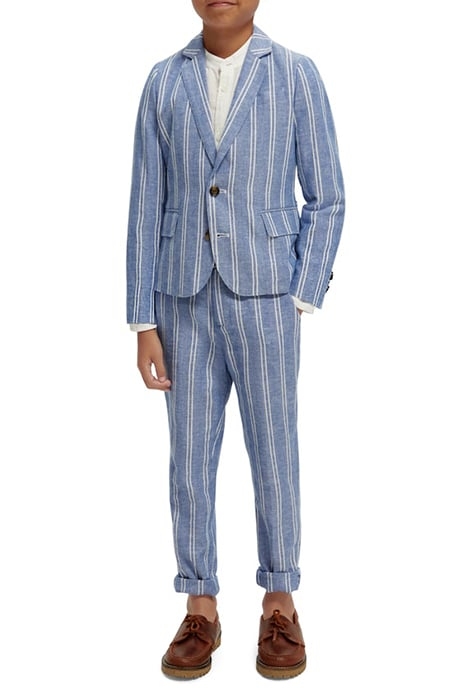 STRIPED COTTON LINEN DRESSED BLAZER BLUE STRIPE 4