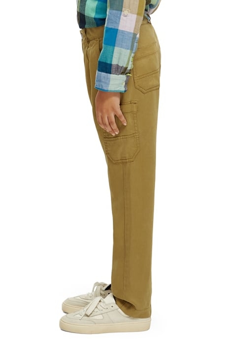 RELAXED SLIM FIT - GARMENT-DYED TENCEL CARGO PANTS KHAKI 5