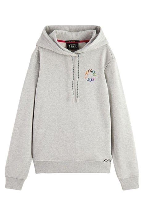 LOGO REGULAR-FIT HOODIE IN ORGANIC COTTON GREY MELANGE 1