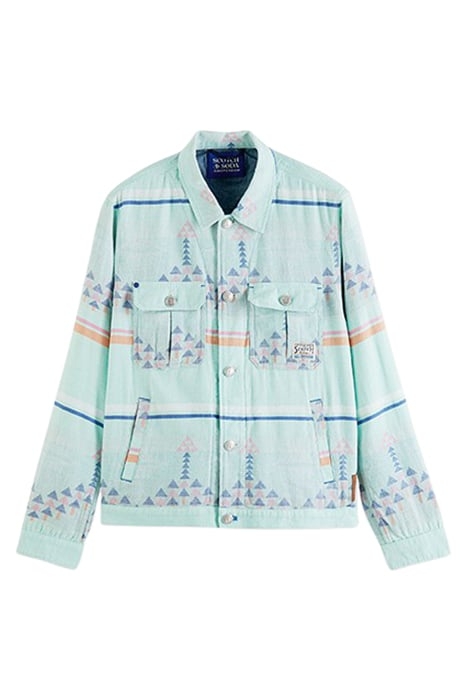 DENIM INSPIRED PREMIUM IKAT JACQUARD OVERSHIRT COMBO A 1