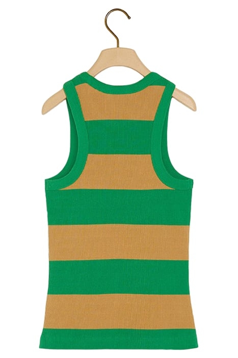 COTTON IN CONVERSION STRIPED RACER TANK BRIGHT PARAKEET 2