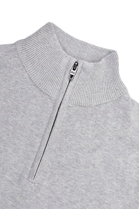 COTTON HALF ZIP LGT.GREY MEL 3