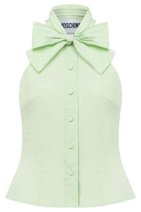 60'S STRETCH COTTON POPLIN TOP GREEN 3