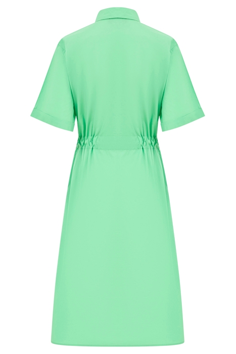 POPLIN TIE SHIRT DRESS MIDI POISE GREEN 5